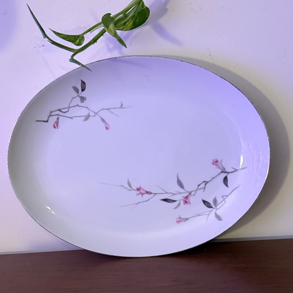 Cherry Blossom (pattern #1067)Vintage Fine China of Japan Oval Serving Platter